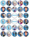 30 x Edible Cupcake Toppers - Winter Princess Party Collection of Edible Cake Decorations, Uncut Wafer Sheet Prints