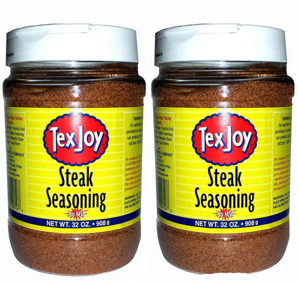 TexJoy Steak Seasoning No MSG 32 Ounce 2 Pack (64 Total Ounces, 4