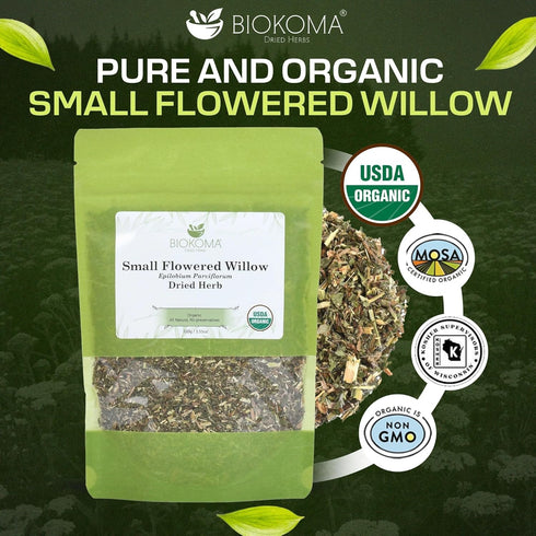 100g (3.55oz) Biokoma Organic Small-Flowered Willow Dried Herb Epilobium Parviflorum Loose USDA Organic Herbal Tea