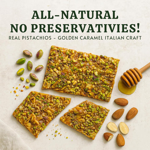 (7 Oz) ANDY ANAND CHOCOLATIER Gluten Free Pistachio Brittle - Made in Italy Roasted Nutty Croccante, Simply Delicious