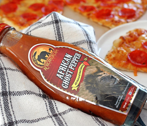 5 oz 2-Pack African Ghost Pepper Hot Sauce by African Dream Foods | Extremely Spicy Sauce | Vegan, Non-GMO | Glass