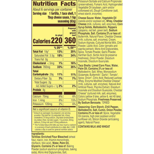 6-count, 13.25 oz. (Pack 2) Old El Paso Stacked Queso Crunch Taco Kit