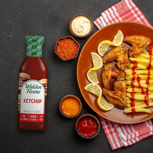 Pack 3-Pack, 12 oz Walden Farms Variety Condiment Ketchup, Original BBQ & Seafood Dipping Sauce Zero Calorie, Sugar