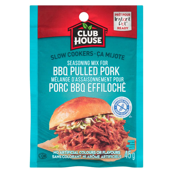Club House Slow Cookers BBQ Pork Seasoning Mix, 45g/1.6oz., (Imported from Canada)