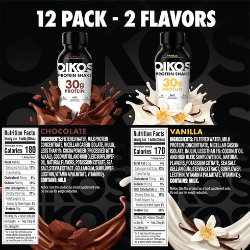 Pack, 30g 5g 12 oz (8 4 Oikos Protein Shake, Exclusive Variety High Protein Drinks, Shelf Stable, Ready to Drink
