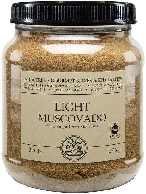 India Tree Light Muscovado Sugar, 2.8 lb Canister | Vegan, Non-GMO and