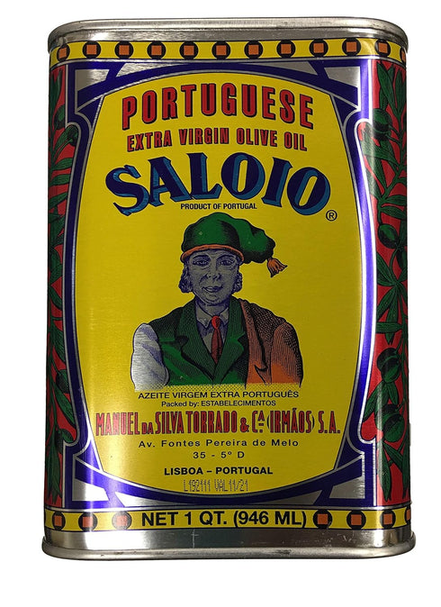 Saloio 1 32 oz Portguese Imported Olive Oil with Easy Pouring Sprout Quart fl cholesterol and sodium free food.