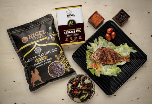 (4 Rigel Spices | Karuppu Kavuni Black Rice Pounds) | KINGS RICE | GLUTEN FREE | Ancient black rice