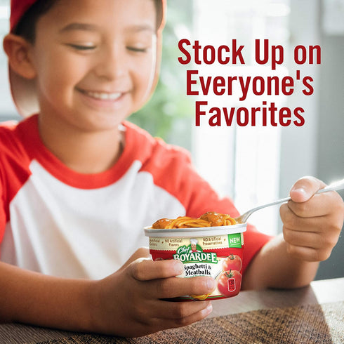 7.5 OZ (12 Chef Boyardee Spaghetti and Meatballs in Tomato Sauce, Microwave Food, Microwaveable Bowl Bowls)