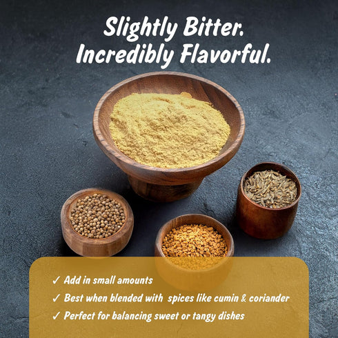 8 oz Spice Profile USDA Organic Fenugreek Powder, Lab Tested, Resealable Pouch, Methi Ground, Polvo de Fenogreco