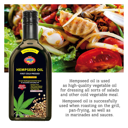 11.83 OZ Golden Kings of Ukraine Pure Hemp Seed Cooking Oil - Extra Virgin Cold Pressed Oil - Unrefined