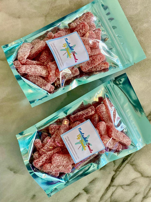 Gummies Swedish Sour Raspberry Soda with Natural Flavors and Colors, Gluten Free