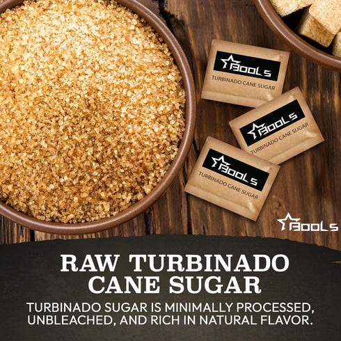 Generic Packets 500 Count, Raw Sugar Individually Wrapped Turbinado Cane Sugar Perfect for Coffee, Tea, and On-the-Go