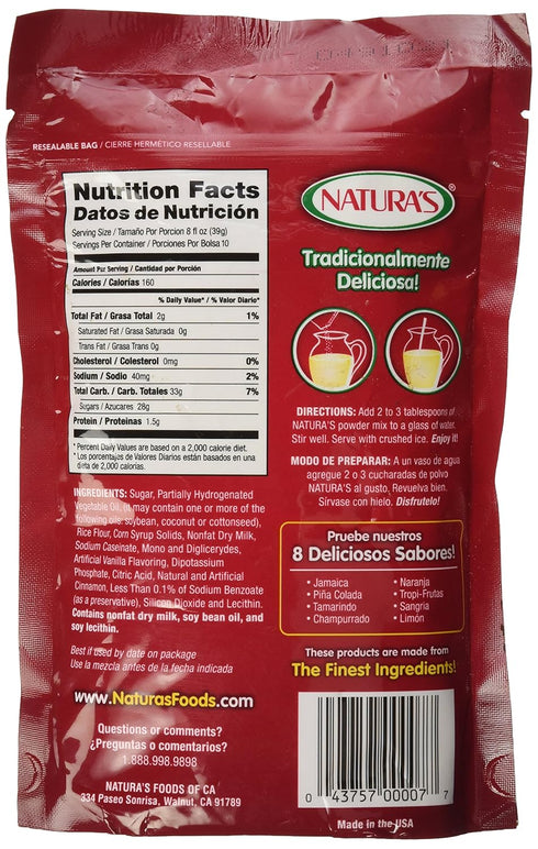 14 OZ Natura's horchata drink mix