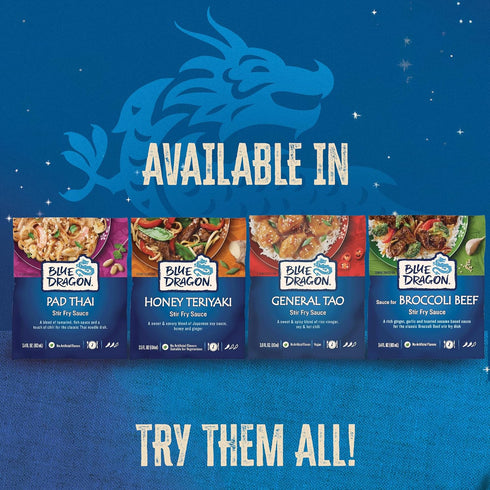 3.8oz (Pack 1)- Blue Dragon General Tao Stir Fry Sauce - Pouch of Sweet & Spicy Rice Vinegar, Soy & Hot Chili Based