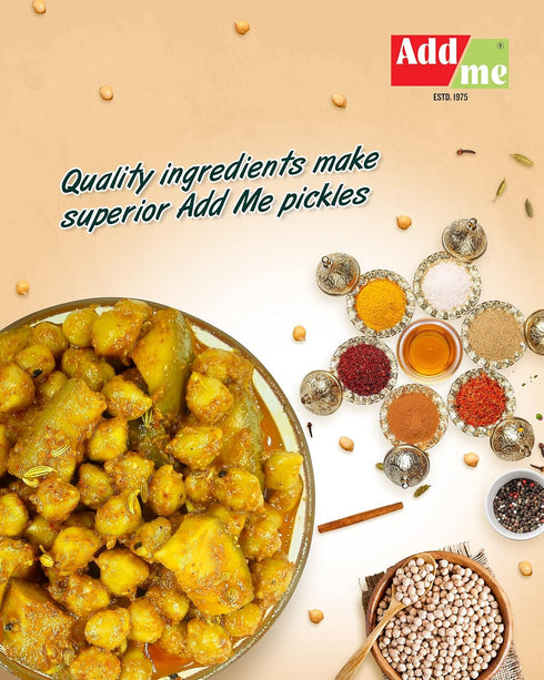 Add me 500 500gm Pack Rajasthani Mango Chana Chole Achar gm Chickpeas aam ka Pickle Glass