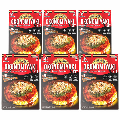 Otafuku Okonomiyaki Kit- Includes Flour and Sauce for Japanese Savory Pancakes (6