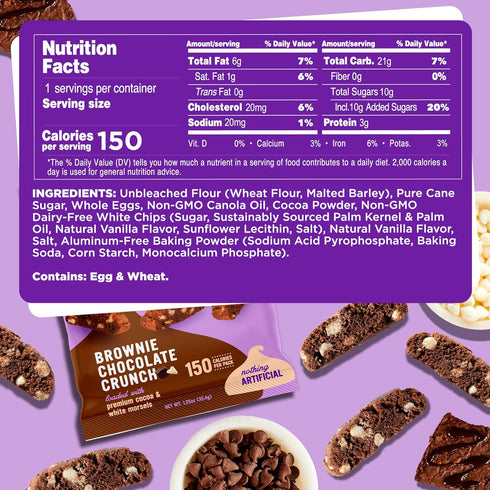 1.25oz 24 Pack Cooper Street Italian Biscotti Cookies - Twice Baked Biscotti Style Cookie Biscuits in Delicious Brownie