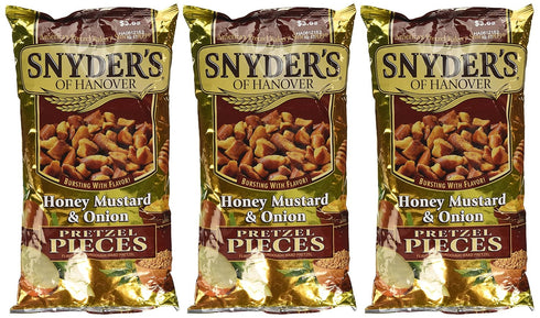 12oz (Pack 3) Snyder's of Hanover, Honey Mustard & Onion Pretzel Pieces, Bag