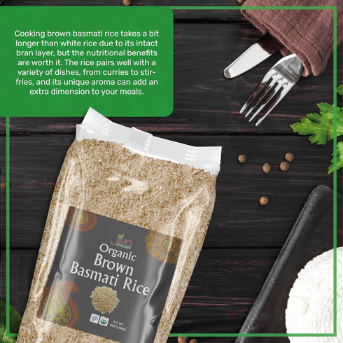 4 Jiva Organic Brown Basmati Rice Pound Bag - Premium Quality from India
