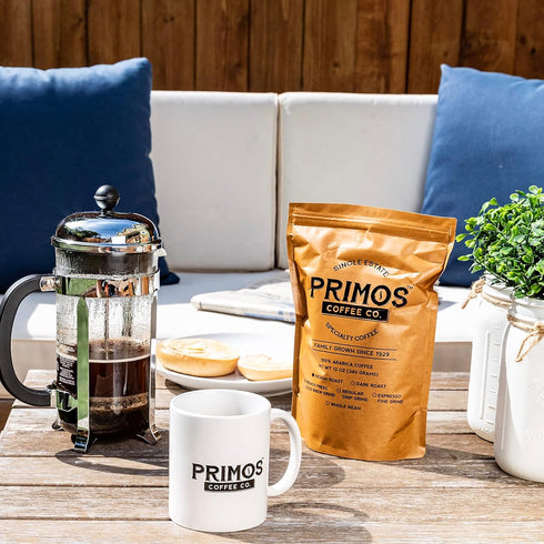2 French Press Specialty Coffee, Coarse Ground, Primos Coffee Co (Medium Roast, Bags)