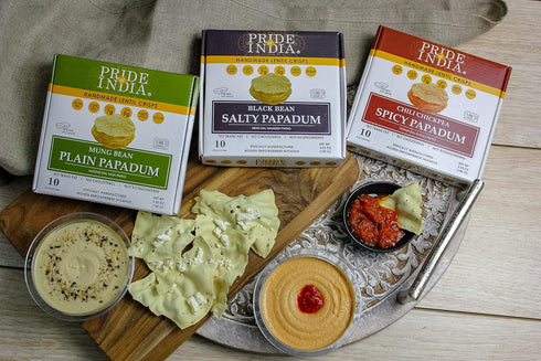 Pride Of India - Salty Black Bean Namkeen Papadum Lentil Crisp - 10 count (3.53oz)
