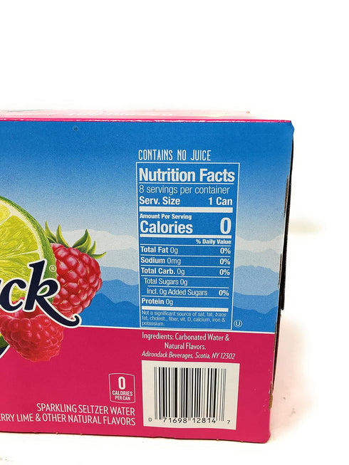 ADIRONDACK BEVERAGES Raspberry Lime Sparkling Seltzer Water by