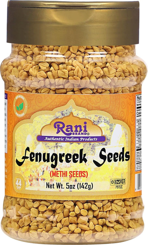Rani Whole Fenugreek (Methi) Seeds, 5oz (141g) PET Jar, All Natural | Vegan | Gluten Friendly | Non-GMO | Kosher