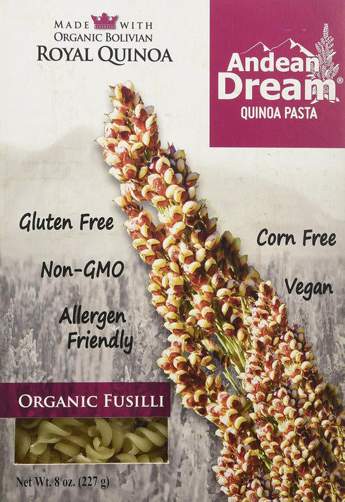 Andean Dream Organic Quinoa Pasta Fusilli Gluten Free 8 oz Box