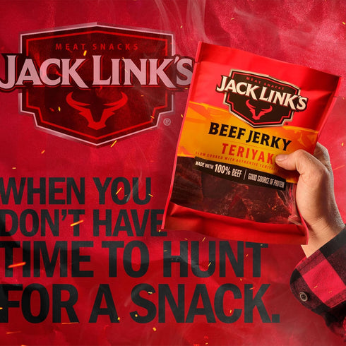 Jack Link's Beef Jerky, Teriyaki, Half Pounder Large Bag - Flavorful Meat Snack with 11g Protein per Serving