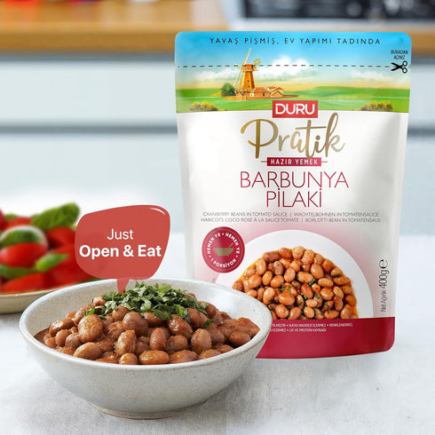 14,1 100% Duru Cranberry Beans in Tomato Sauce, Ounces, Open and Eat, Natural, BPA Free, No Trans Fat, Non-GMO, No
