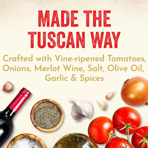 Bertolli Vineyard Marinara Sauce 24 oz with Merlot Wine, Authentic Tuscan Style Pasta Sauce with Vine-Ripened Tomatoes,