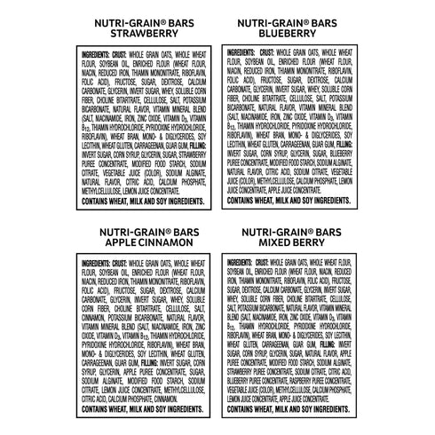 Pack (4 32 Nutri-Grain Soft Baked Breakfast Bars, Kids Snacks, Whole Grain, Variety Boxes, Bars)