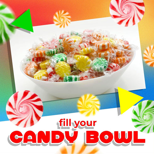 1 75 Count Fruit Starlights | Pound Bag - | Hard Candy Individually Wrapped | Assorted Fruit Flavored Pinwheels | Old