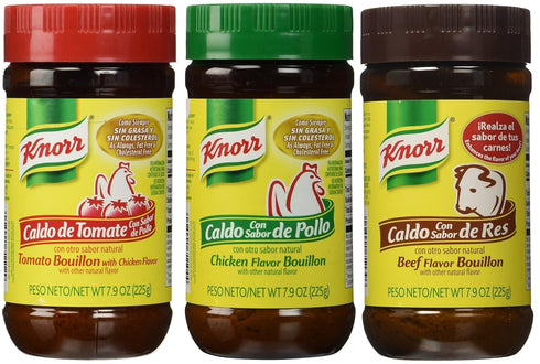 Knorr Chicken Bouillon Granulated, Beef Bouillon, Tomato Bouillon with Chicken Flavor, 3 X
