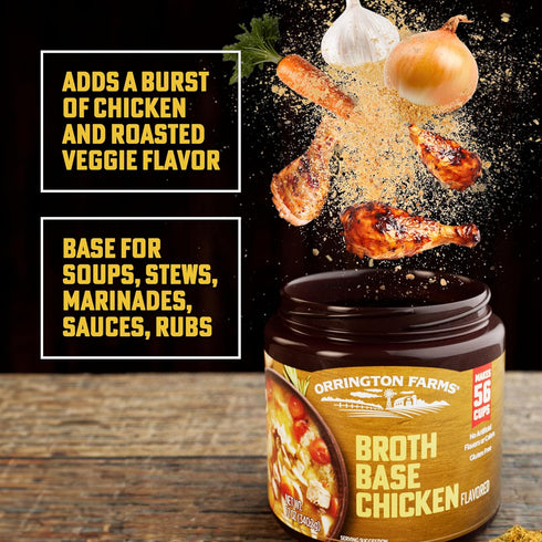 Orrington Farms Chicken Flavored Broth Base & Seasoning, 12-Ounce, Pack of 6
