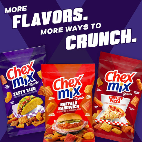 Chex Mix 11 oz Remix Zesty Taco Savory Snack Mix, Snack Bag, Family Size