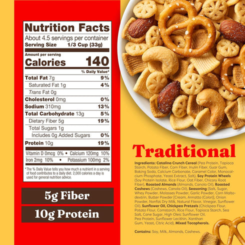 10g 1g Pack 4 (Pack 4) Catalina Crunch Protein Snack Mix with Cheese Crisps | Protein, Sugar per Serving | Good Source