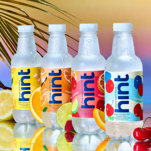 Summer Pack 16 Oz (Pack 24) Hint Fruit-Infused Bottled Water, Classics Variety - Sugar Free Flavored Water with Zero