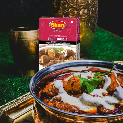 (100g) Packets Shan - Meat Masala Seasoning Mix - Spice for Medium Meat Curry