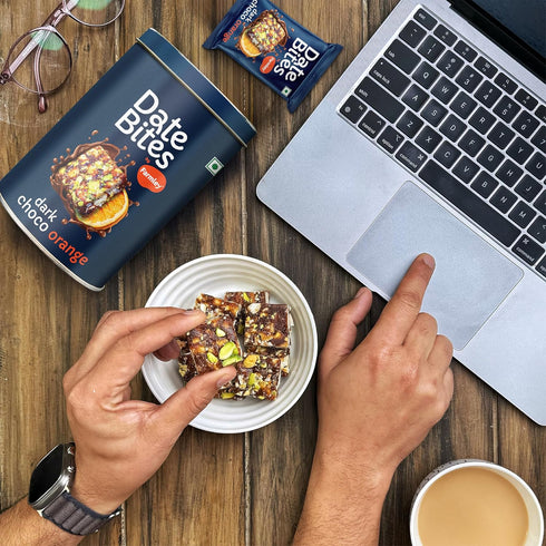 Farmley 200 (Pack 10, 7.05 Oz) Date Bites Protein Bars Dark Choco Orange | Energy Bars with No Added Sugar | Dry