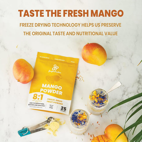 7 Jungle Powders Freeze Dried Mango Powder Ounce Bag, Mango Extract For Baking No Sugar Added Dry Mango Powder Juice