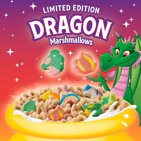 18.6 oz (Pack 2) Lucky Charms Cereal with Marshmallows, Gluten Free Cereal Made with Whole Grain, Family Size