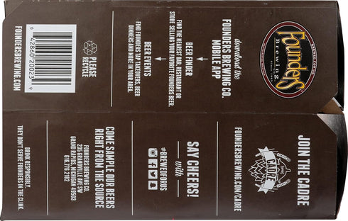 Founders 6pk, 12 Oz Brewing Co, Ale Porter Dark Rich & Sexy, Fl