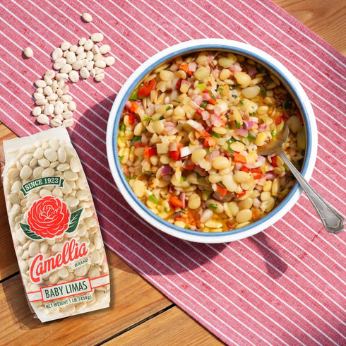 1 (Pack 6) Camellia Brand Dried Baby Lima Beans Premium Small White Butter Beans for Southern Cooking, Succotash
