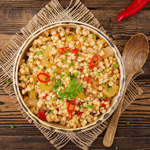 2.2 Lb, Yupik Toasted Pearl Couscous, Canadian, Vegan, Kosher, Cholesterol-Free, Sodium-Free, Good Source Of Protein