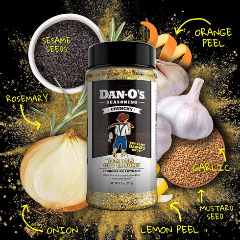 Dan-O’s Seasoning Crunchy | Medium Bottle | 1 Pack (8.9 oz)