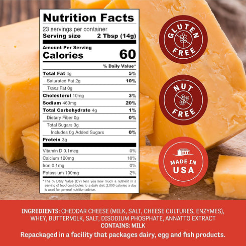 11.25 oz Judee's Gluten Free Yellow Cheddar Cheese Powder - Sauces & Soups with Cheddar Powder Seasoning - Pasta