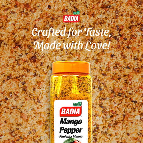 24 oz Badia Mango Pepper Seasoning, - Sweet & Zesty Citrus Pepper Blend for Chicken, Seafood & Vegetables