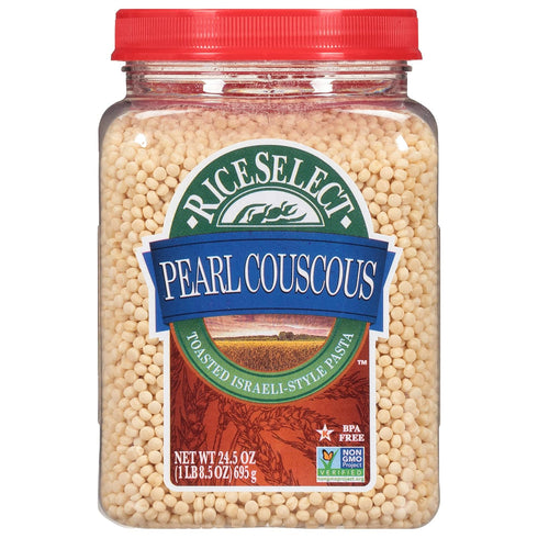 RiceSelect Pearl Couscous, Israeli-Style Wheat Couscous Pasta, Non-GMO, 24.5-Ounce Jar, (Pack of